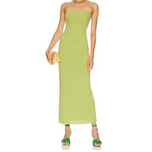 BEC & BRIDGE MYLA LIME STRAPLESS DRESS